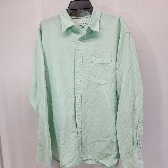 Peter Millar Size XL Long-Sleeve Button-up Linen Blend Men's Shirt R19 - Picture 2 of 7